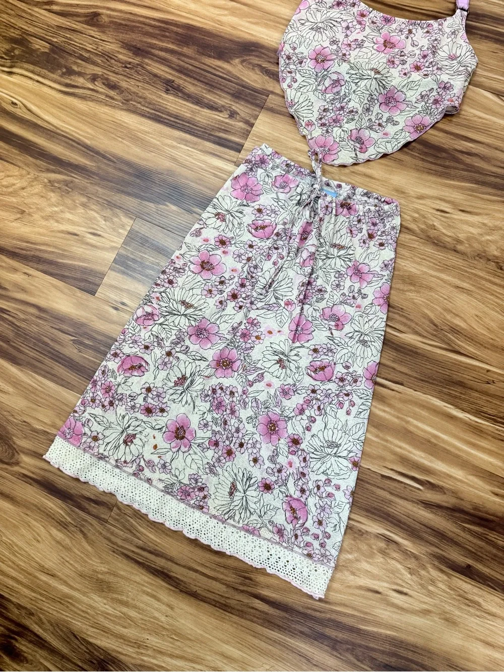 Y2K BECCA 🌺 Floral Halter Swim 2 Piece Set Medium